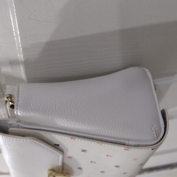 Samantha Vega White Leather 2 Ways Handbag Shoulder Bag Removable face - Picture 5 of 16